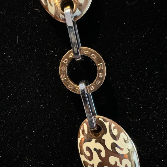 Rebecca Italian Designer Rose Gold & Silver Necklace - Picture 3 of 6